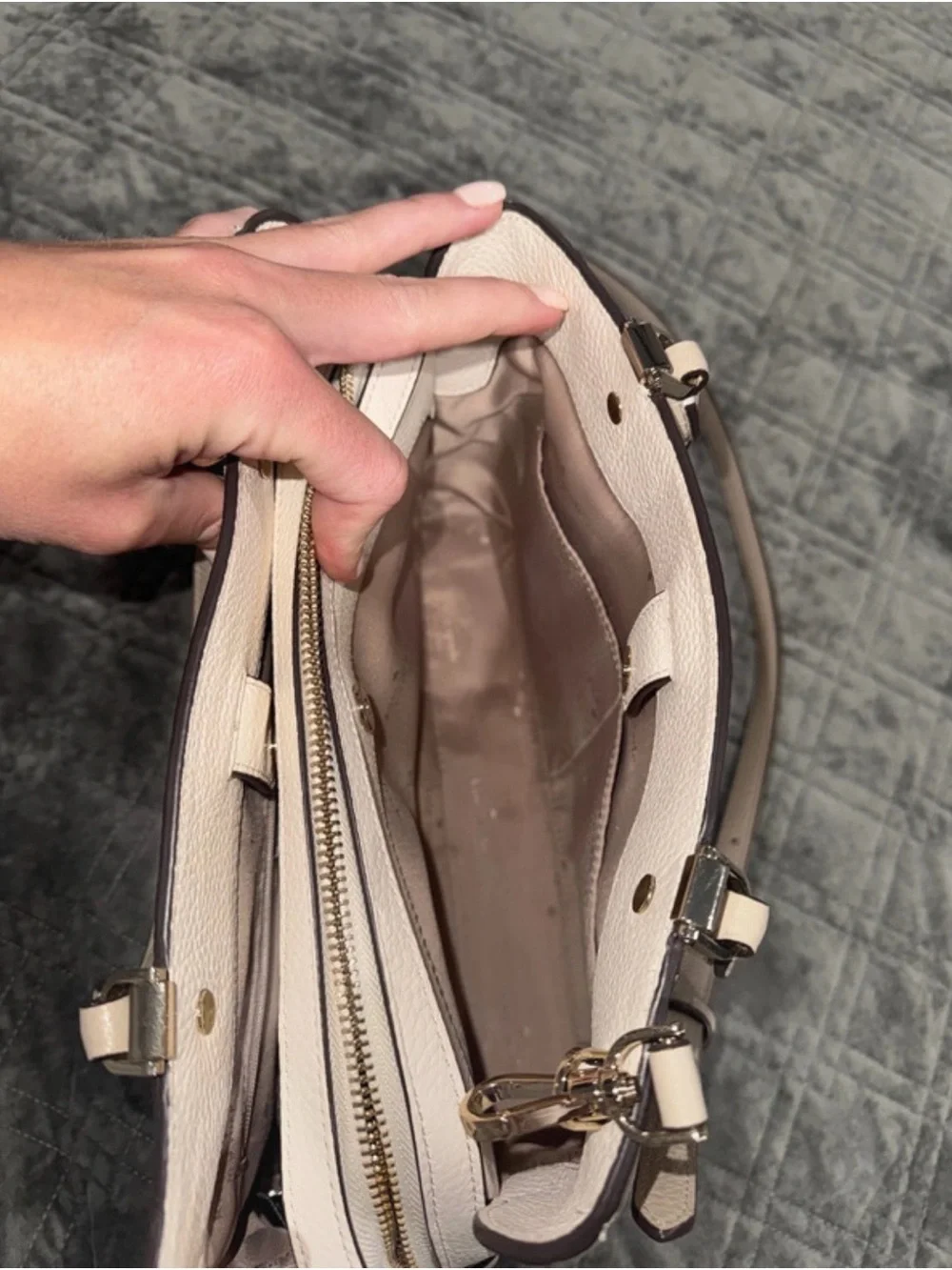 kate spade Pebbled Leather Satchel with Gold Hardware
